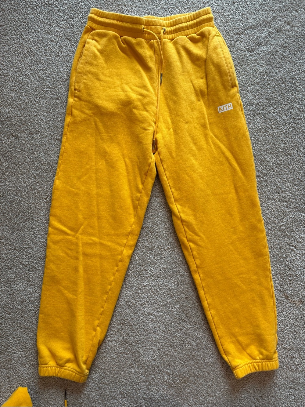 Kith Mustard Yellow Fleece Joggers
